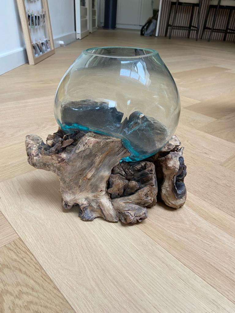 Glasdecoratie Teak Wortelhout Handgemaakte Vaas, Ophalen