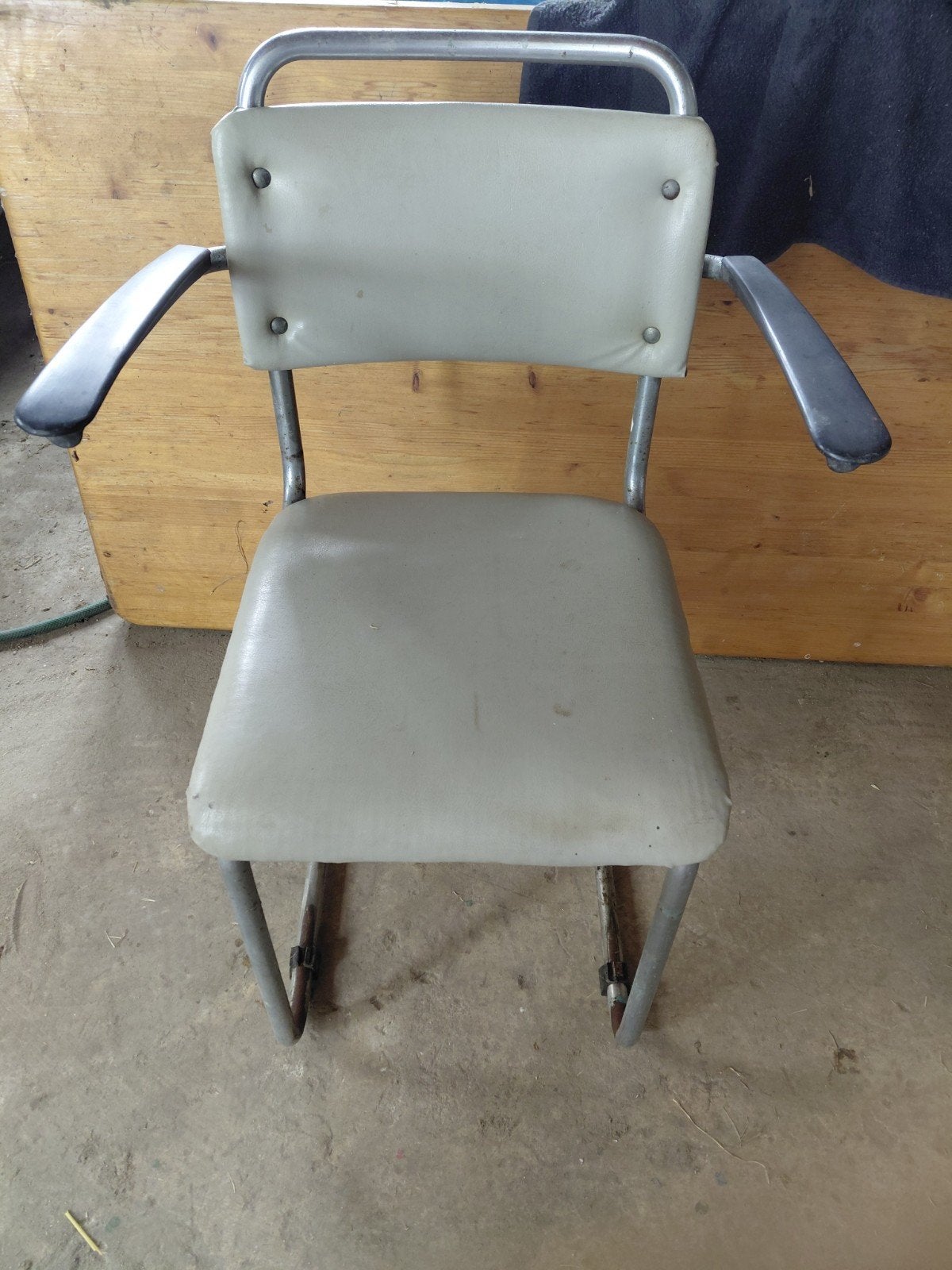 Vintage bootstoel met armleuningen - opknapper, Ophalen of Verzenden