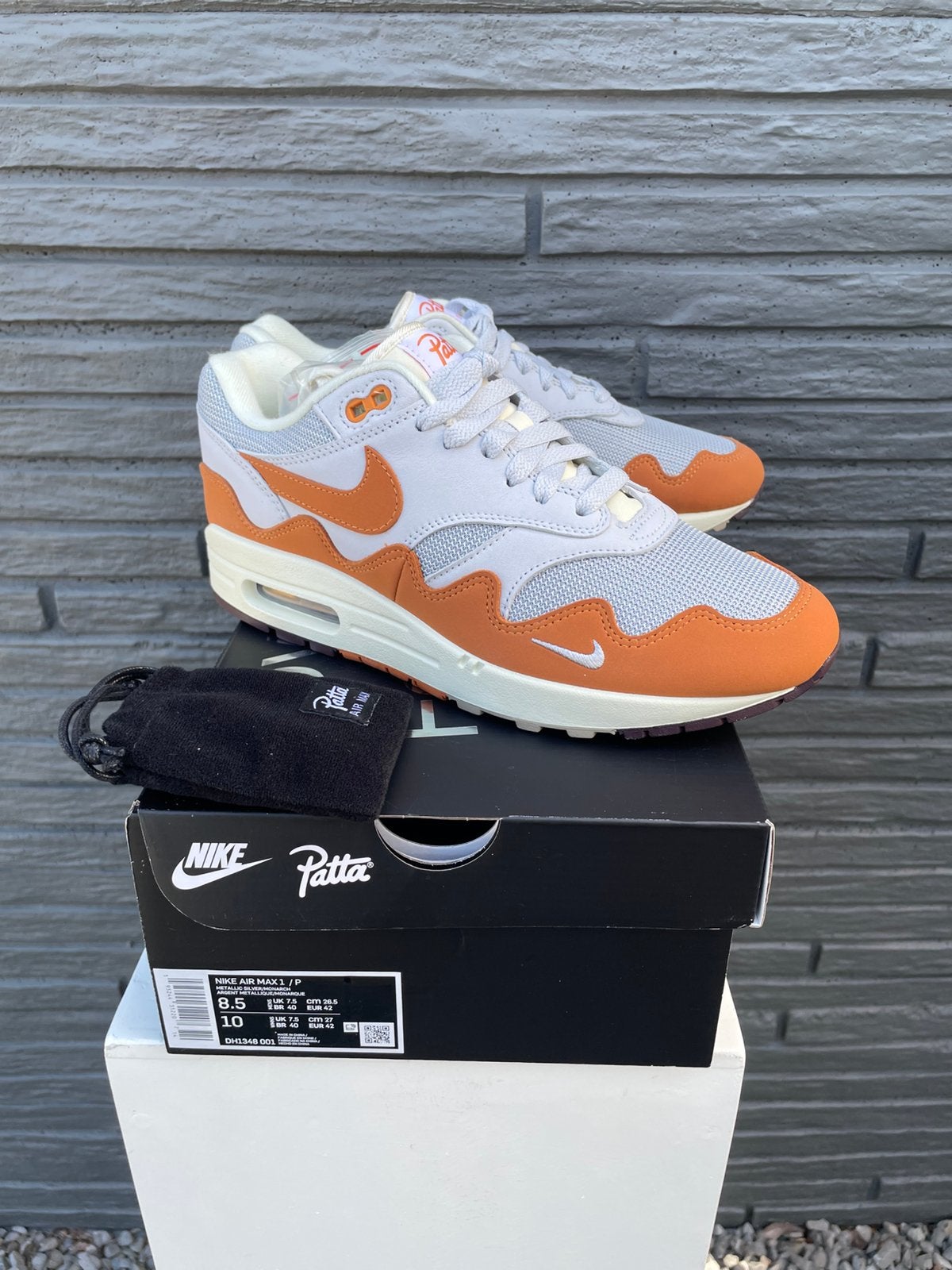 Nike Air Max 1 SP Patta Wave Monarch Sz 8.5 / maat 42, Ophalen, Overige kleuren, Nieuw, Sneakers of Gympen