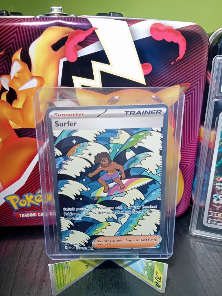 Pokémon TCG Surfer Trainer Kaart (Full Art), Ophalen of Verzenden, Zo goed als nieuw, Losse kaart
