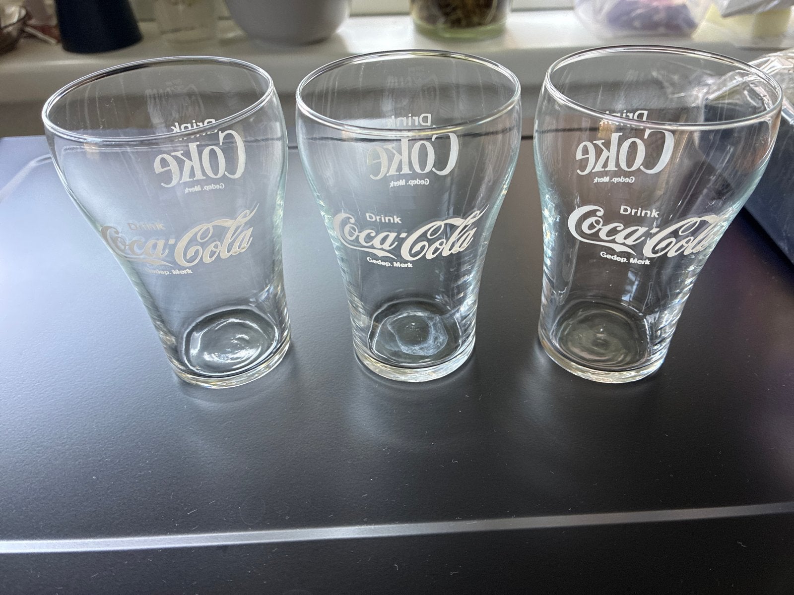 3 Coca-Cola glazen - Gratis op te halen, Huis en Inrichting, Ophalen of Verzenden, Overige merken, Glas, Overige typen