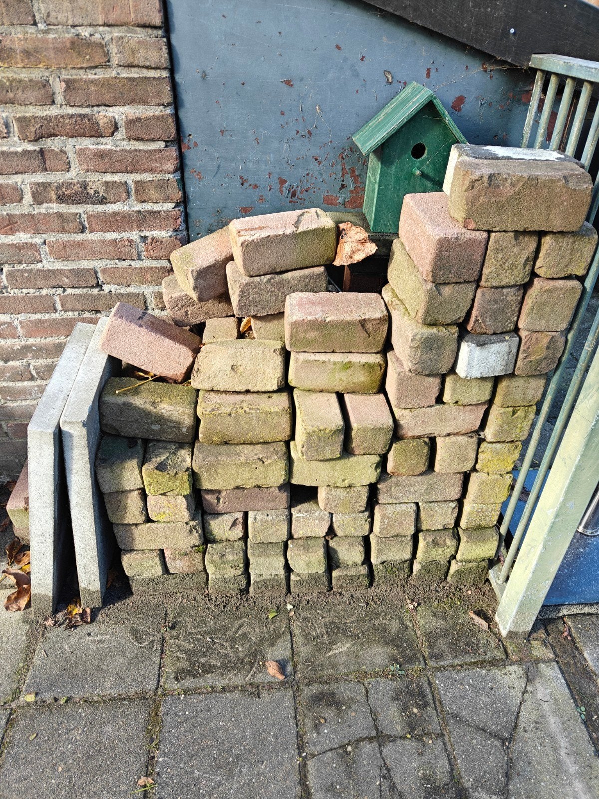 Gebruikte bakstenen voor tuin of project, Ophalen, Gebruikt, Bakstenen