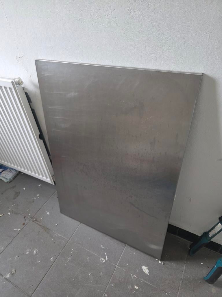 RVS afdekplaat voor keukenwand - Gebruikt, Gebruikt, 100 tot 150 cm, Minder dan 25 cm, Grijs