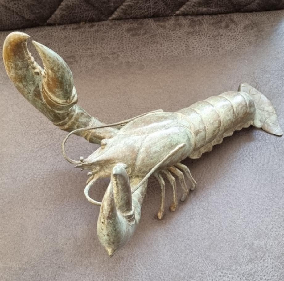 Bronzen Kreeft - beeld, Antiek en Kunst, Antiek | Koper en Brons, Brons, Ophalen