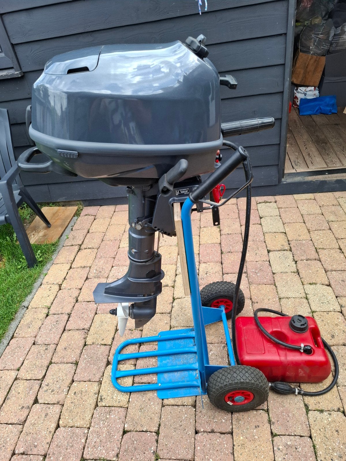 4 pk yamaha fourstroke met externe tank, Ophalen, Zo goed als nieuw, Motor en Techniek, Motorboot