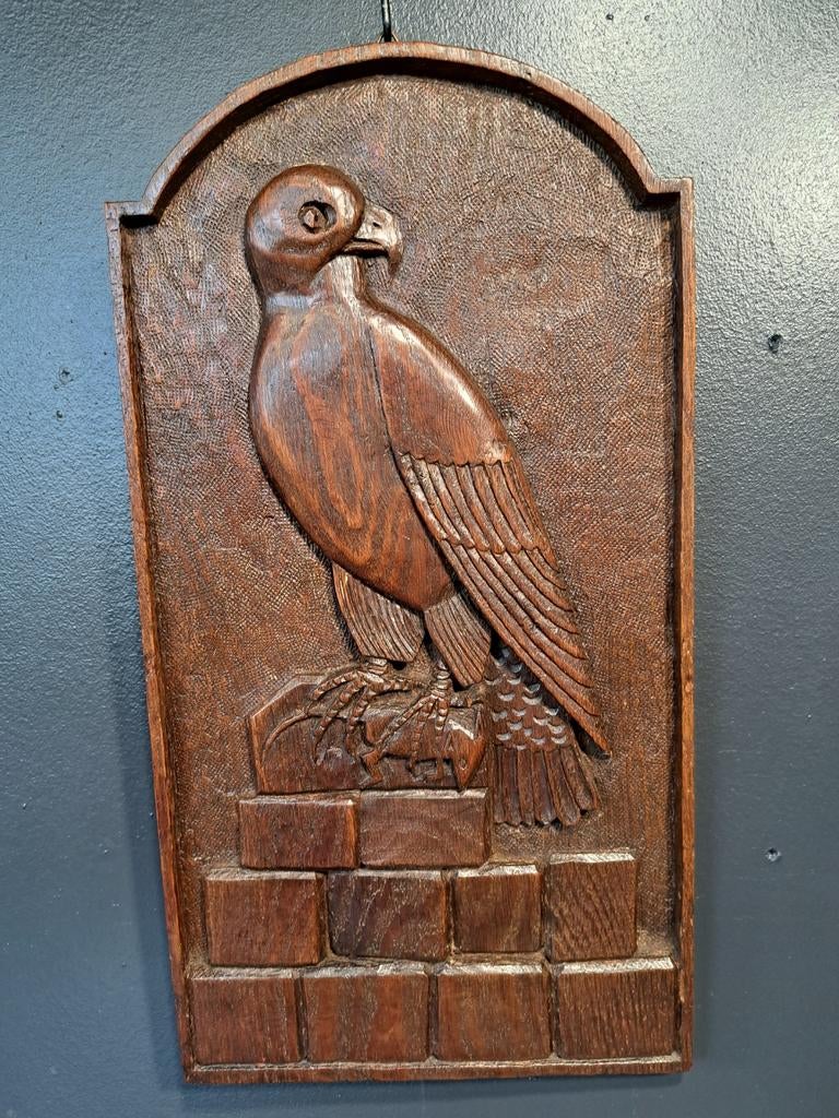 Roofvogel met muis art deco stijl, Ophalen of Verzenden