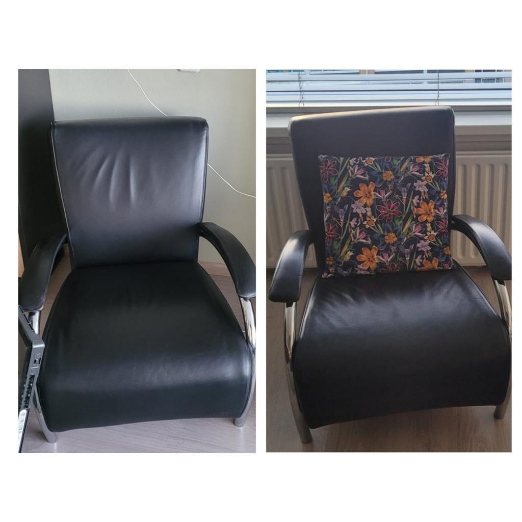 Twee zwarte Molinari design fauteuils, Ophalen, Twee, Zwart, Design