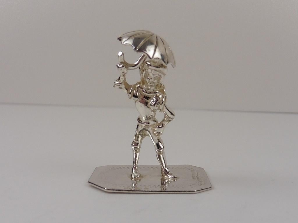 Zilveren miniatuur Parapluverkoper                      Z183, Antiek en Kunst, Ophalen of Verzenden, Zilver