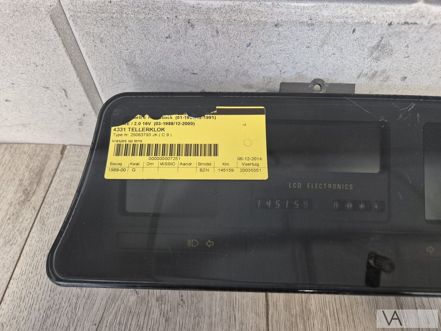 Tellerklok teller digitaal dashboard voor Opel Kadett E GSI, Gebruikt, -, -, Opel