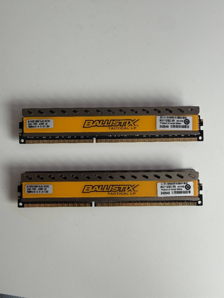 Crucial Ballistix DDR3 ram geheugen 2x 4GB, Computers en Software, RAM geheugen, DDR3, Ophalen of Verzenden, Zo goed als nieuw
