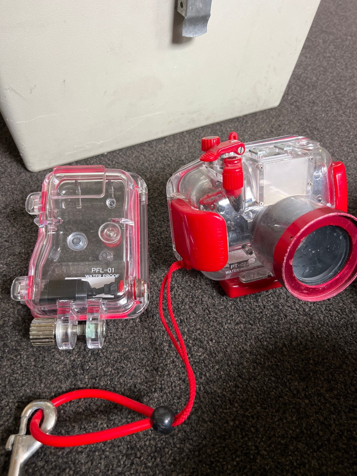 Olympus Onderwaterhuis PT-022 en PFL-01 met koffer, Gebruikt, Olympus, Ophalen of Verzenden, 10 t/m 40 meter