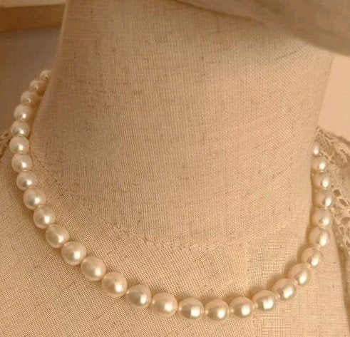 Echte parels ketting, Ophalen of Verzenden, Gebruikt, Wit, Steen of Mineraal
