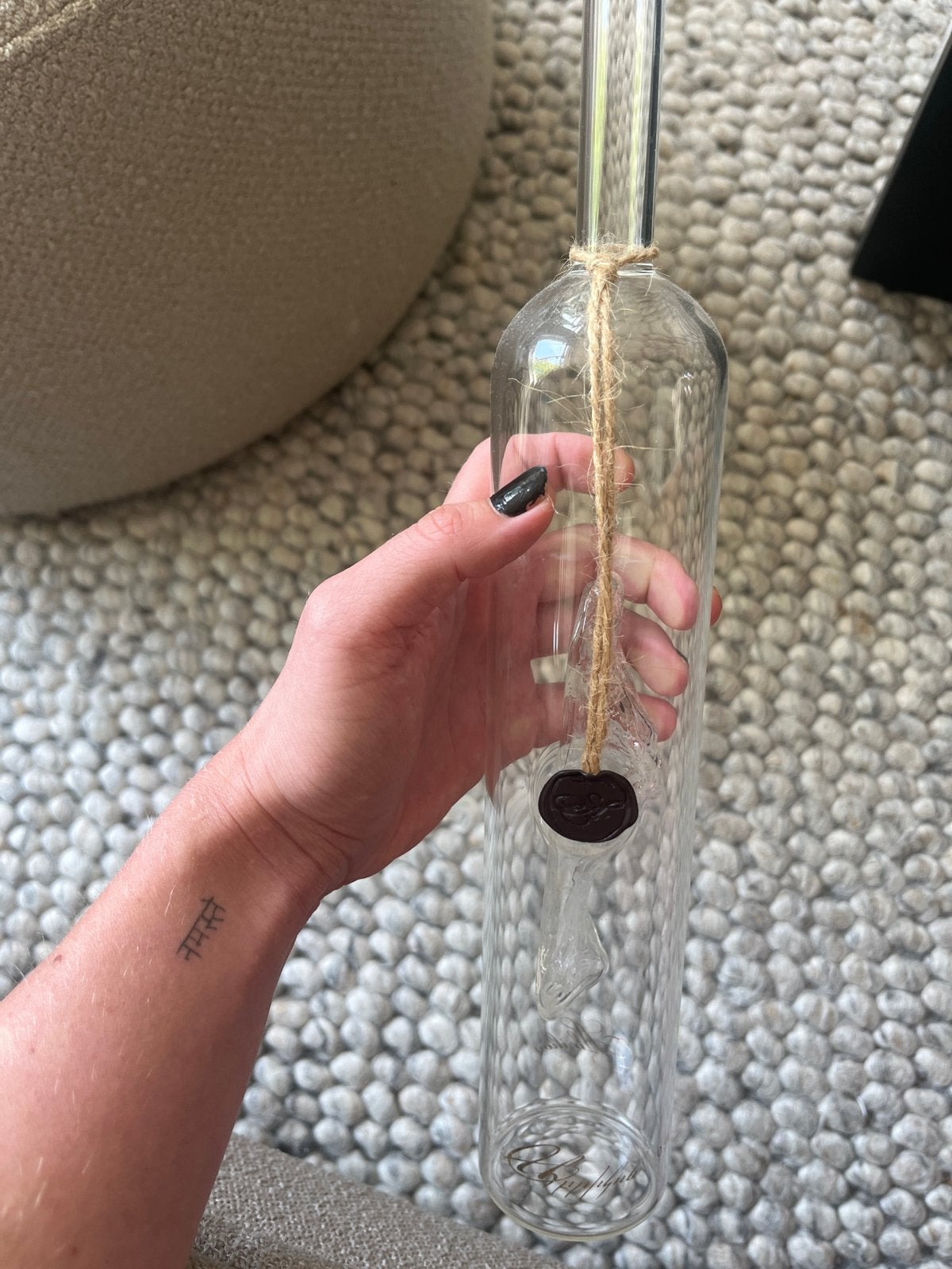 Lege fles Abrikon Armeense abrikozenbrandy/wodka, Ophalen, Gebruikt, Transparant, Glas