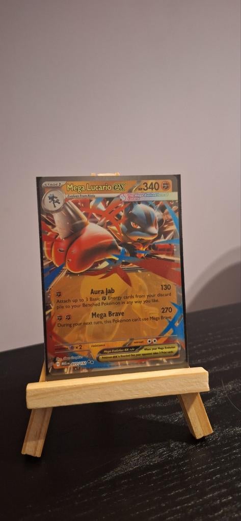 Mega Lucario EX Pokémon Kaart - 077/132, Ophalen of Verzenden, Zo goed als nieuw, Losse kaart
