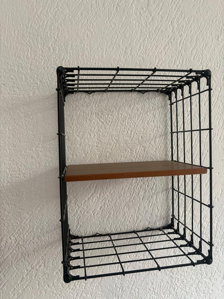 IKEA GULLHULT Hangrek / Wandrek - Zwart metaal met hout, Ophalen, Gebruikt