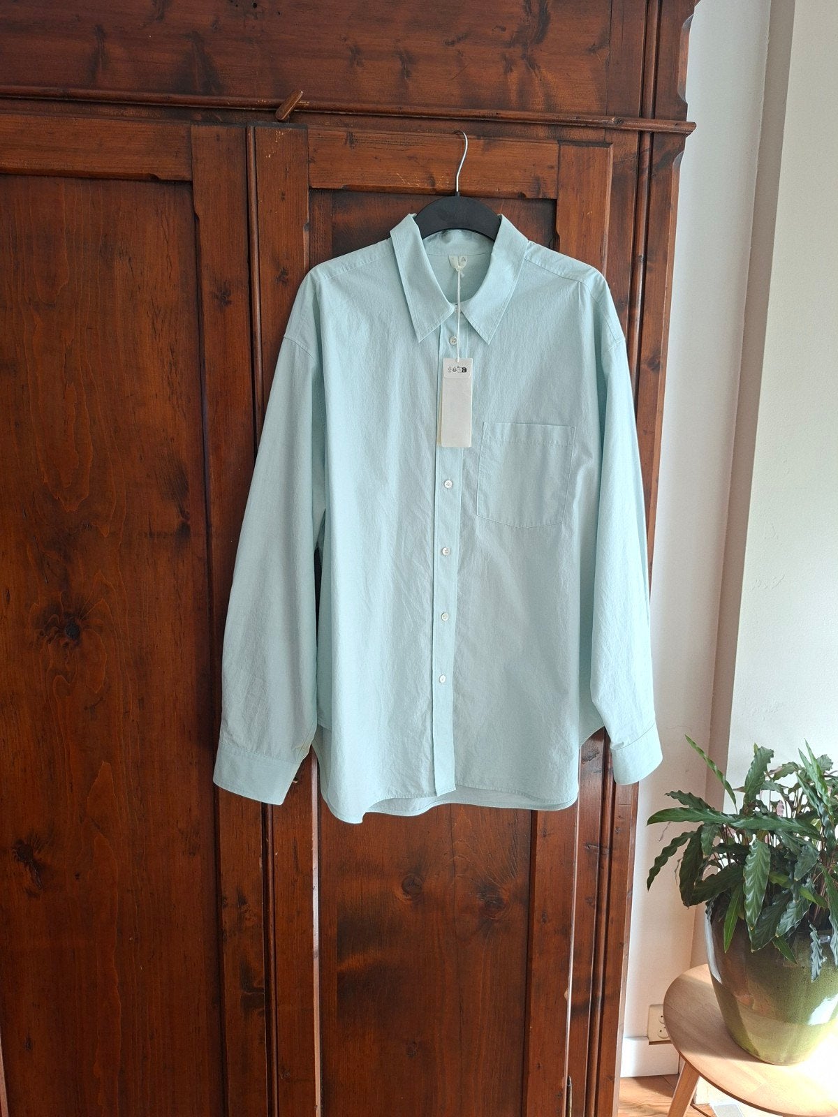 Arket overhemd blouse mint groen katoen mtL unisex, Ophalen of Verzenden, Zo goed als nieuw, Groen