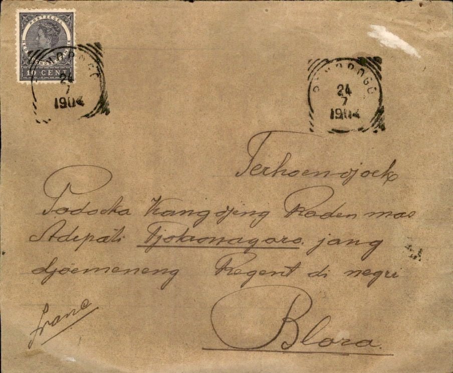 Nederlands Indië - Blora - Regent di Negri - 1904, Verzenden, Envelop