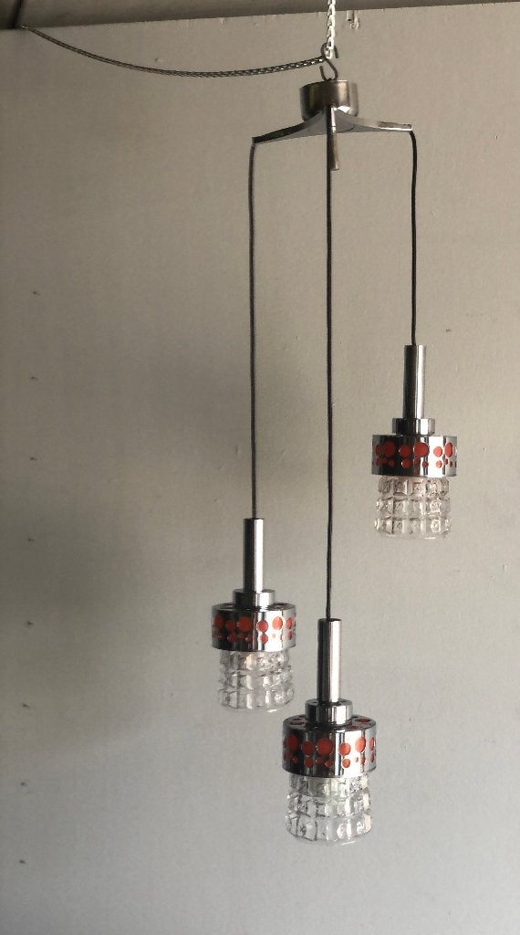 Vintage verlichting   Space Age cascade, Ophalen of Verzenden, Gebruikt, Glas, Vintage
