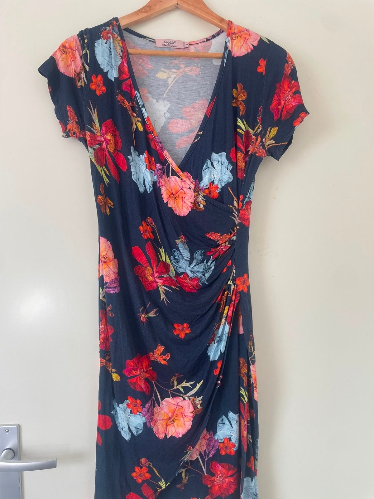 Sophia Bloemen Jurk Maat M, Maat 38/40 (M), Blauw, Ophalen of Verzenden, Gedragen