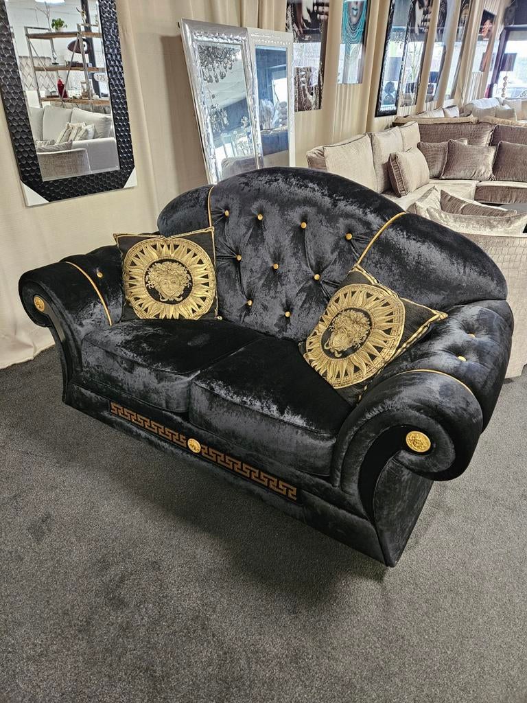 Versace bank sofa Zwart Goud velvet stof NIEUW, Huis en Inrichting, Ophalen, Nieuw, Stof, Versace