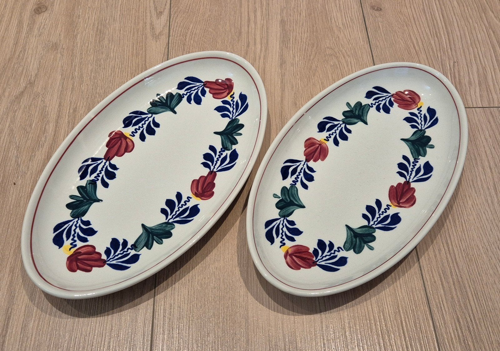 Boerenbont serveerschaaltjes - set van 2, Ophalen of Verzenden, Aardewerk, Boerenbont, Schaal of Schalen
