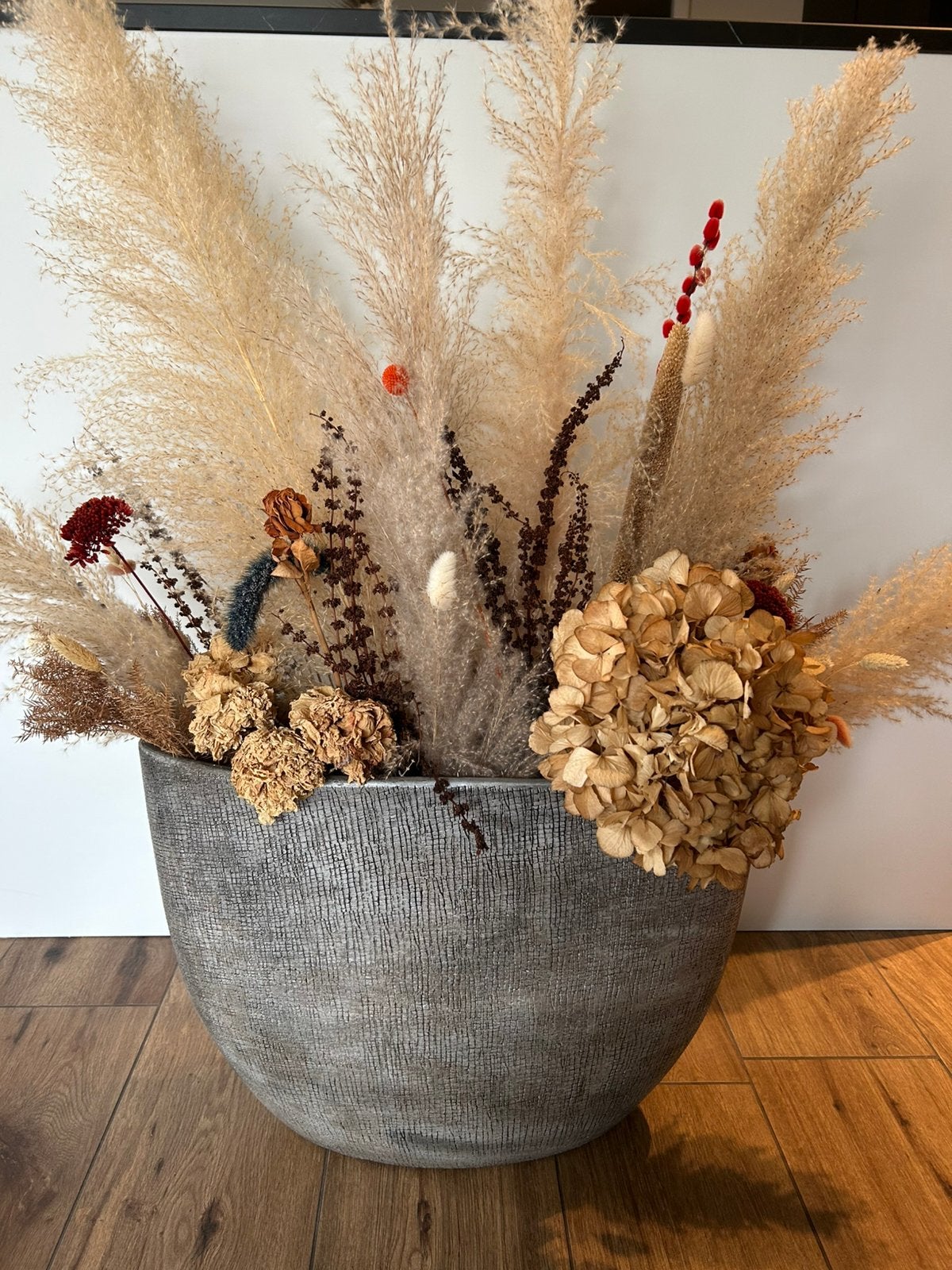 2 potten met droogbloemen conpleet, Ophalen, Overige kleuren, Minder dan 50 cm