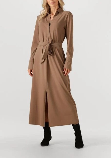 Japan Tky mocca mousse maxi dress jurk Rasy travelstof XL, Ophalen of Verzenden, Zo goed als nieuw, Maat 46/48 (XL) of groter
