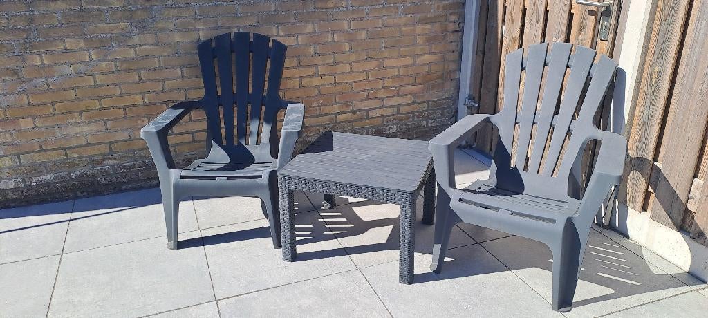 Te koop, Kunststof, Gebruikt, Bijzettafel, Tuinset