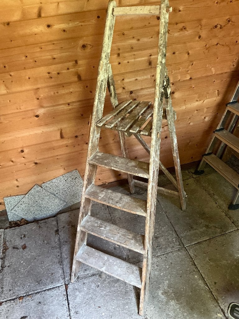 Houten schilderstrap / trap met 4 tredes, Ophalen, Gebruikt, Minder dan 2 meter