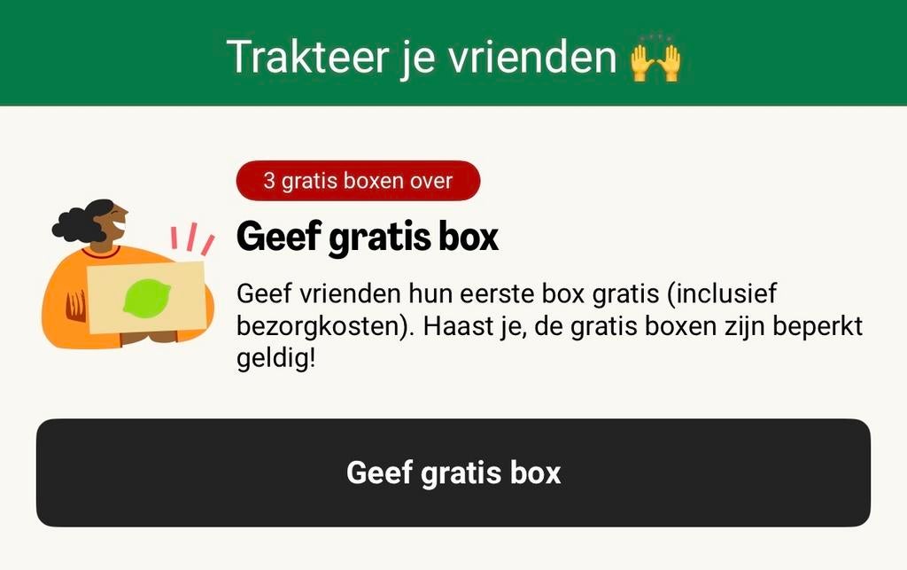 Gratis Hello Fresh box, Drie personen of meer, Overige soorten, Arrangement, Overige typen