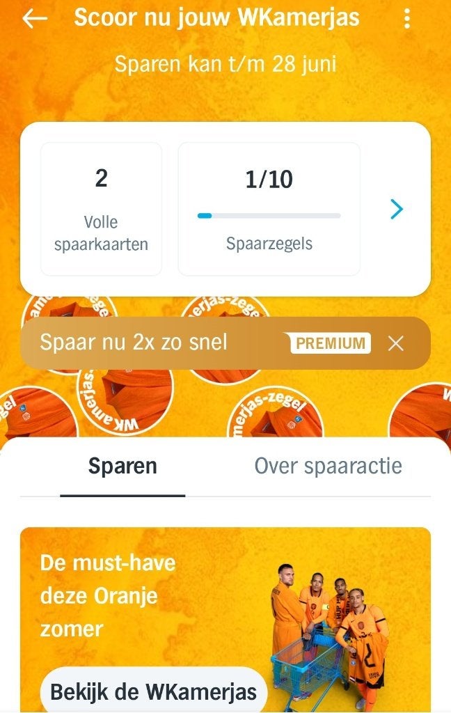 AH WKamerjas 2 spaarkaarten. Prijs 1 spaarkaart is €0,75., Verzamelen, Albert Heijn, Verzenden