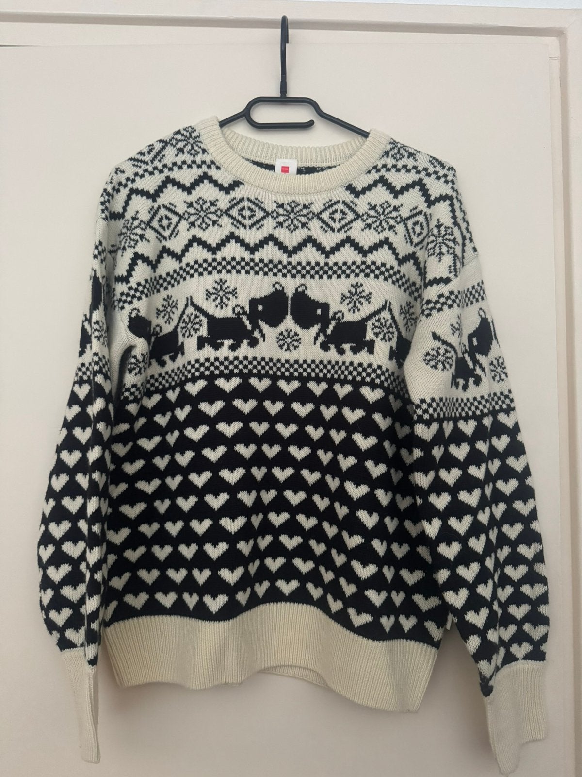 HEMA Takkie hartjestrui/ kersttrui maat S, Verzenden, Zo goed als nieuw, Maat 36 (S), Meerkleurig