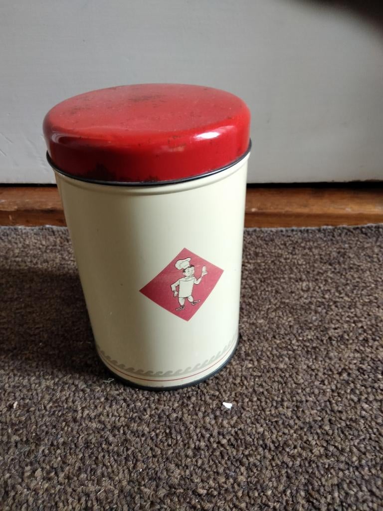 Bolletje Vintage voorraadbus met kok-afbeelding, Antiek en Kunst, Ophalen of Verzenden