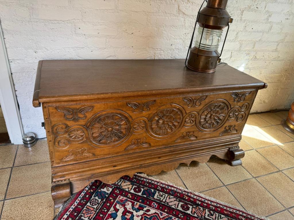 Klassieke dekenkist van hout - 105x50x49 cm, Ophalen