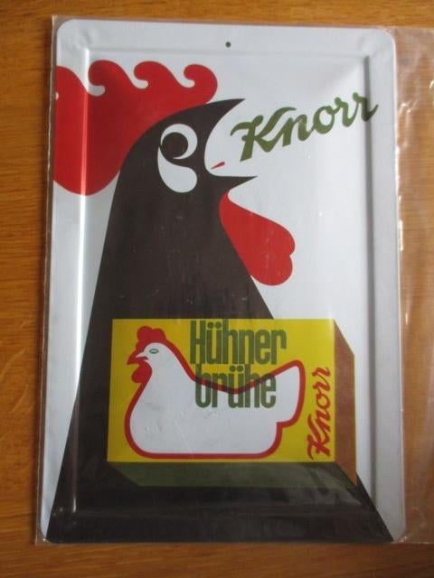 Knorr blikken wandbord Hühner brühe 27x18cm Nieuw!, Verzamelen, Blikken, Ophalen of Verzenden, Nieuw, Koek(jes)