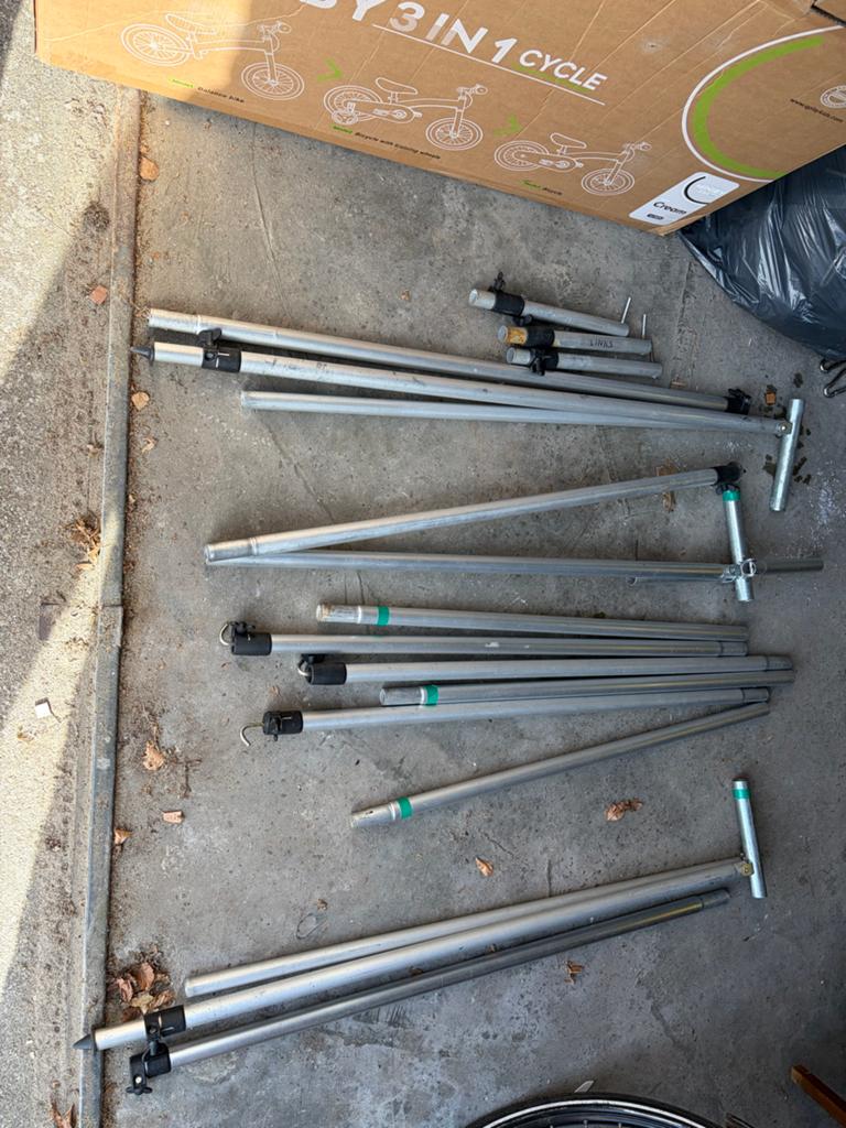 Aluminium stokken Hobby 400 - Complete set exclusief tent., Ophalen, Gebruikt