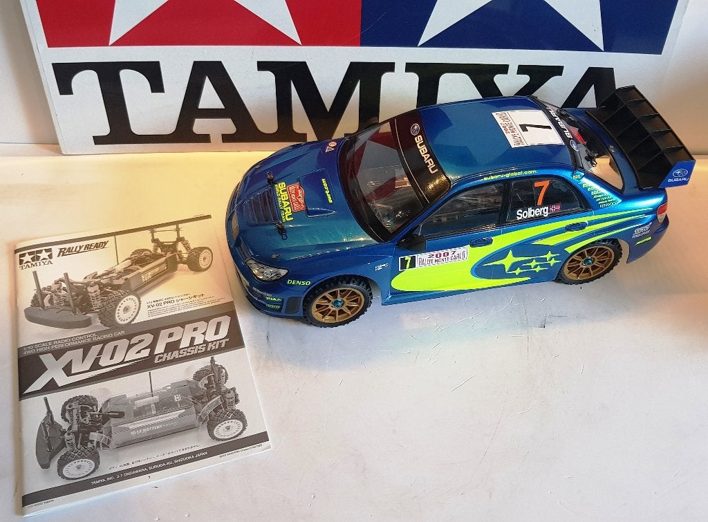 Tamiya XV-02 Pro chassis #58707 + Subaru WRC kap + opties, Elektro, Auto offroad, Nieuw, Ophalen of Verzenden