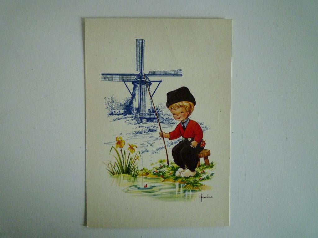 Postcrossing kaart klederdracht molen, Ophalen of Verzenden, 1980 tot heden, Klederdracht