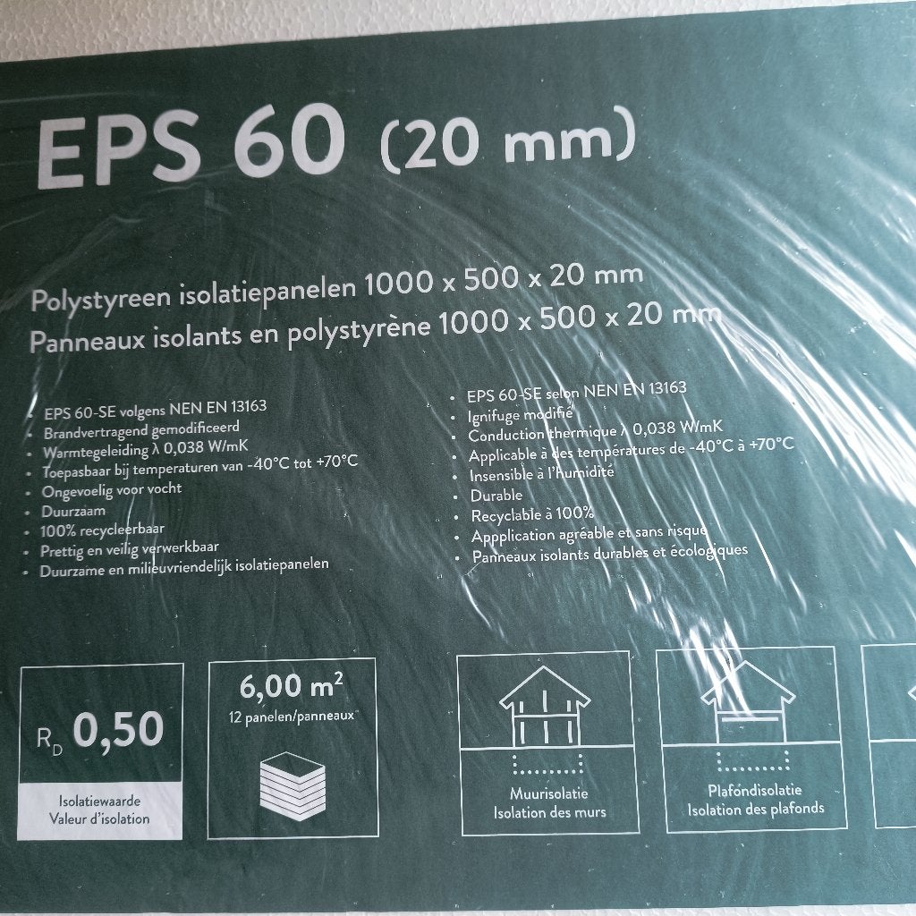 EPS Platen  5 stuks, Doe-het-zelf en Verbouw, Isolatie en Afdichting, Ophalen, Nieuw, Overige materialen, Minder dan 4 cm