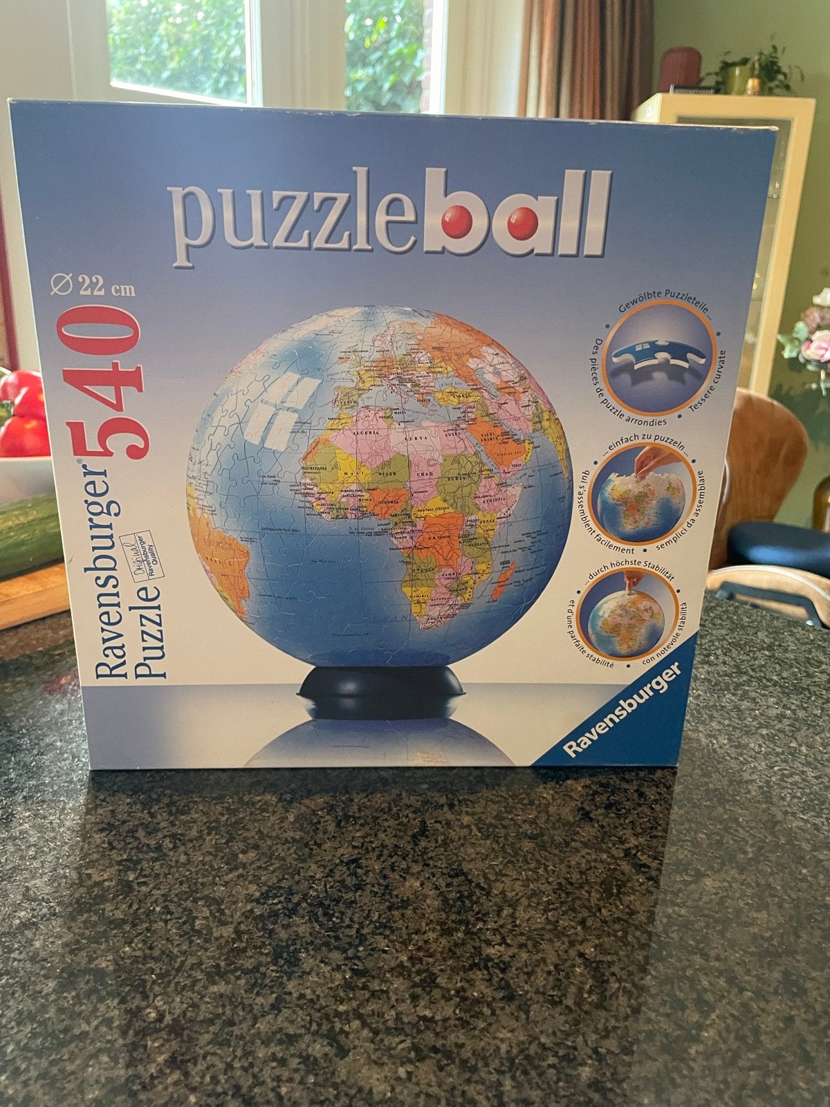 Ravensburger Puzzleball Wereldbol 540 stukjes, Ophalen of Verzenden, Meer dan 50 stukjes, Gebruikt, 6 jaar of ouder