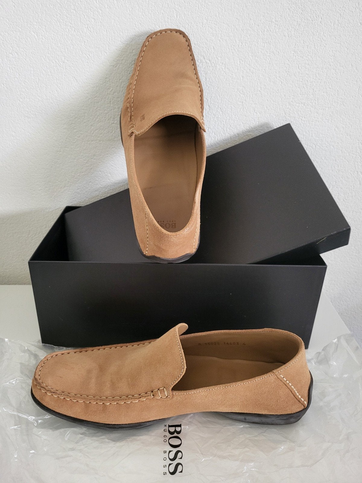 Hugo Boss instappers maat US 9/42-43, Ophalen of Verzenden, Zo goed als nieuw, Zwart, Loafers
