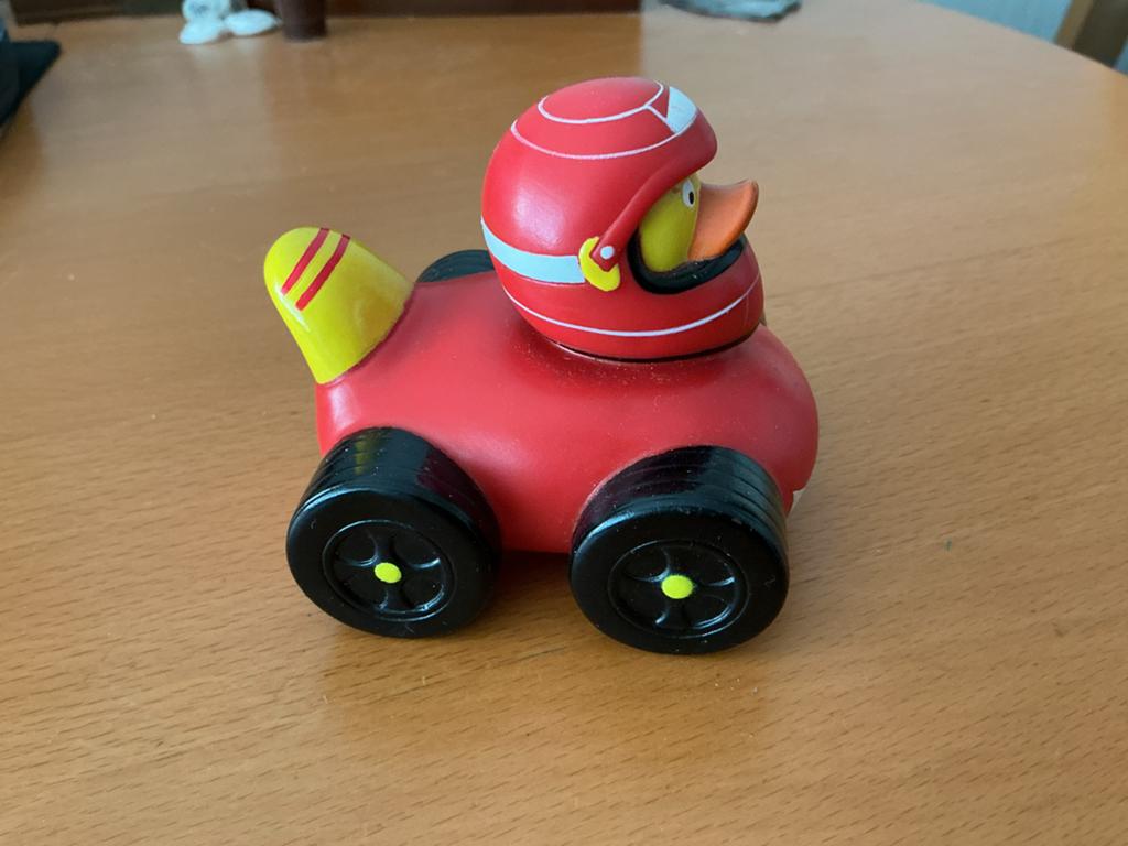 Schnabels "Race-Duck" Rennfahrer-Ente - Design Badeend, Ophalen of Verzenden