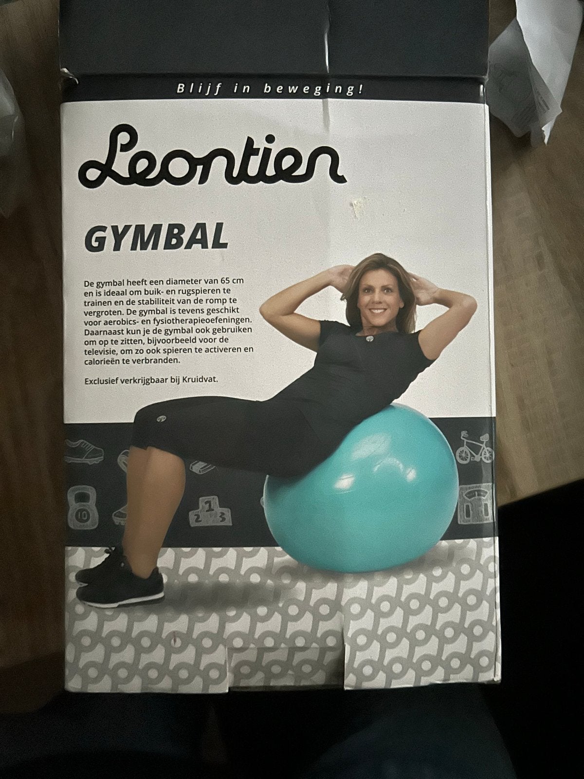 Leontien Gymbal - Nieuw in doos met pomp, Ophalen of Verzenden, Nieuw, Buik, Fitnessbal