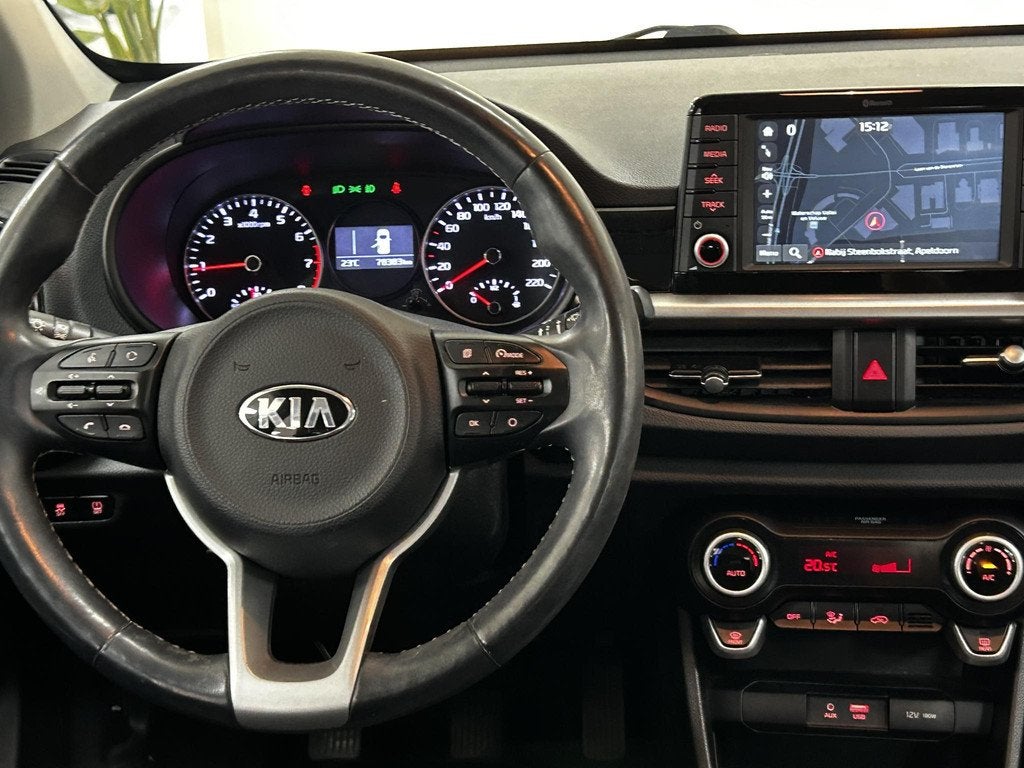 Kia Picanto 1.0 CVVT ExecutiveLine NAVIGATIE | AHTERUITRIJCA, Stof, Gebruikt, Automatische klimaatregeling, Met garantie (alle)