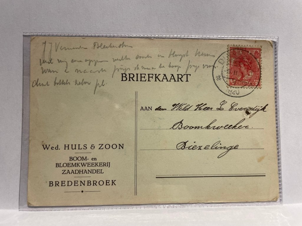 Briefkaart - Bredenbroek - Wed. Huls & Zoon - Breedenbroek, Verzenden, 1920 tot 1940, Gelopen, Gelderland