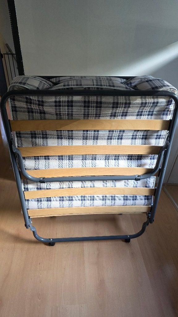 Opklapbed met extra matras, Ophalen, Gebruikt, 90 cm, Eenpersoons