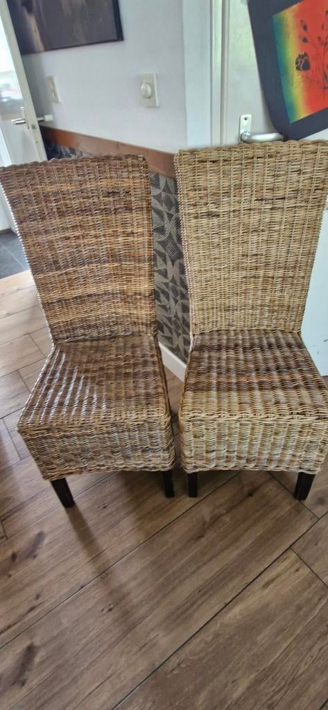 Zes Rotan stoelen van Melchior, 45x104cm, Den Haag, Gebruikt, Bruin, Landelijk, Bohemian, Riet of Rotan