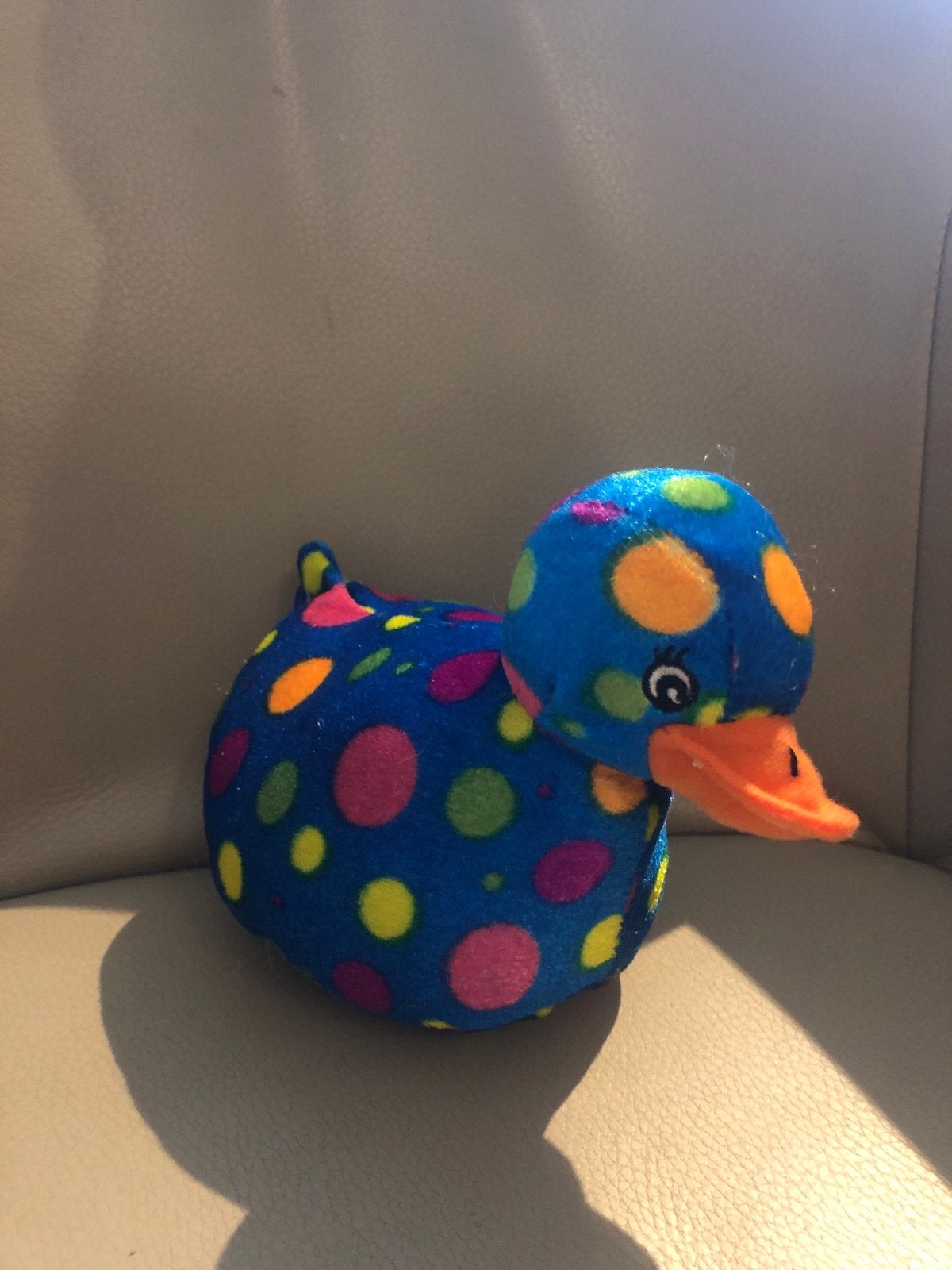 Nicky Toy Eend Knuffel - Blauw met stippen, Overige karakters, Ophalen of Verzenden, Meerkleurig, Eend