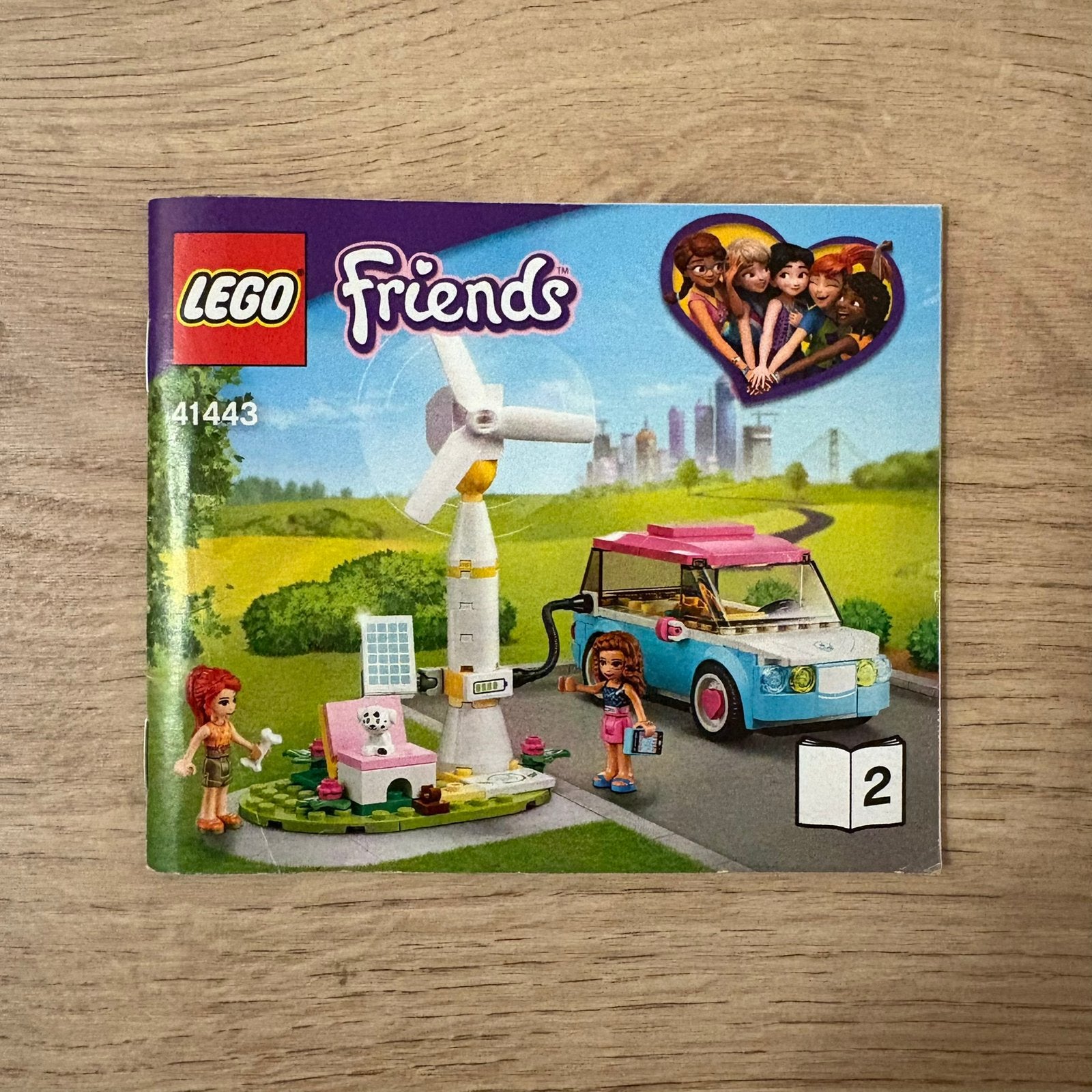 Lego Friends 41443 Olivia’s elektrische auto - compleet, Lego, Friends, Ophalen of Verzenden, Zo goed als nieuw