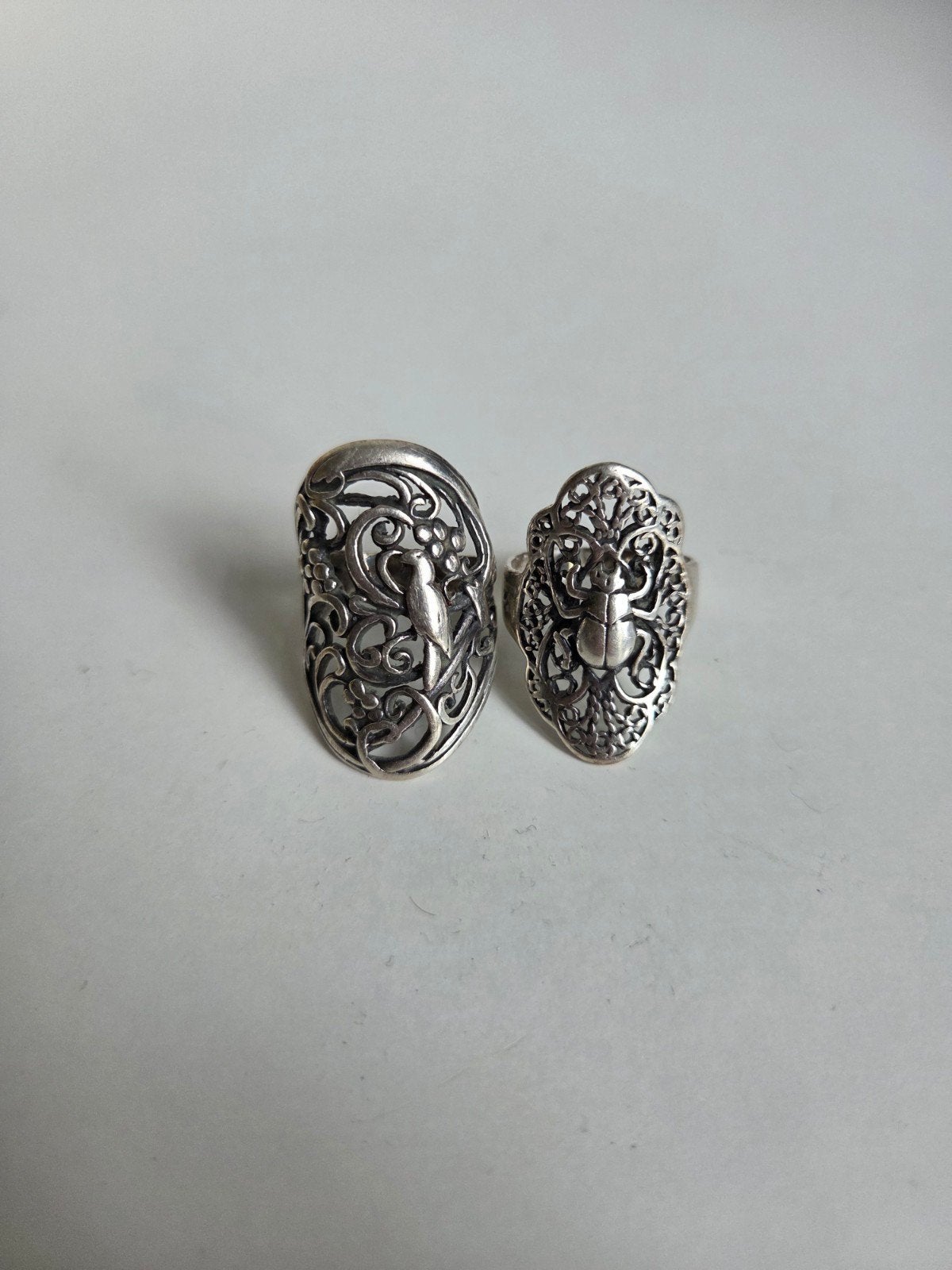 Bohemian Filigraan Ringen 925 Zilver - Set van 2, Ophalen of Verzenden, Zo goed als nieuw, 17 tot 18, Dame
